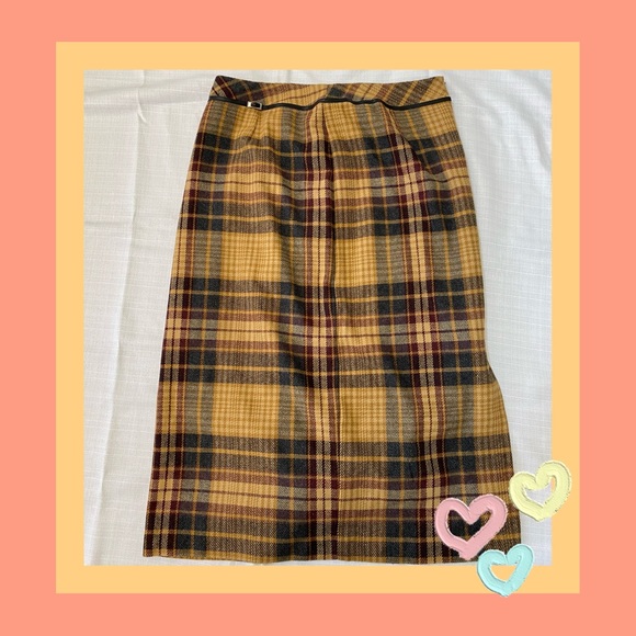 worthington plaid honeybee yellow skirt ! - Picture 6 of 7